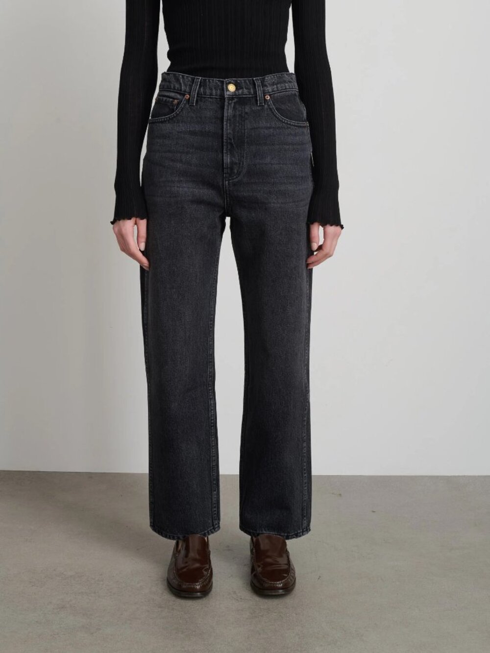 B SIDES Plein Relaxed Straight Stil Black - Sz 27